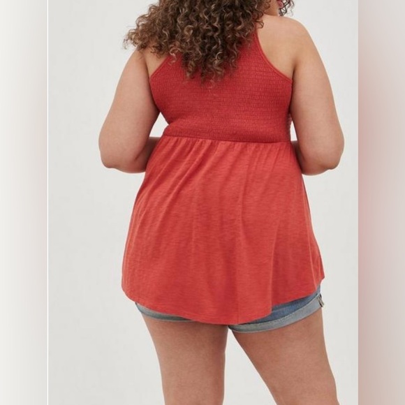 Torrid Super Soft Smocked High Neck Babydoll Top Size 5X - Picture 4 of 5